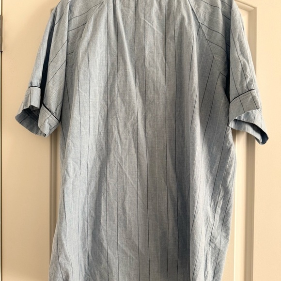 LRG Men’s Light Blue Striped Button Up Jersey- Size LARGE - Picture 6 of 7